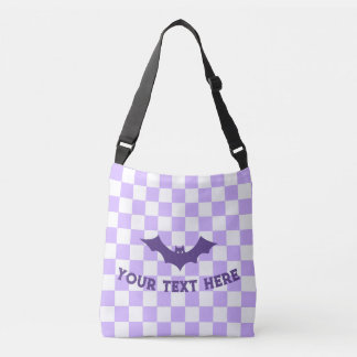 Sac Ajustable Chauve-souris à motif à carreaux violets Halloween