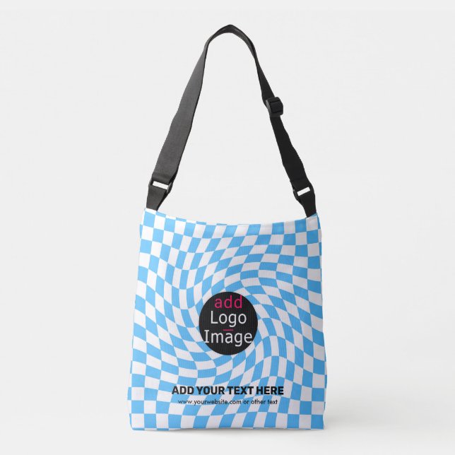 Sac Ajustable Chèque professionnel moderne Pale Blue Custom (Devant)