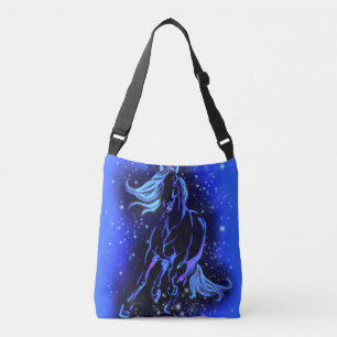 Sac Ajustable Cheval Bleu Magique Courant À La Nuit Étincelante 