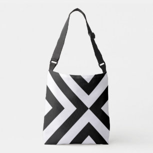 Sac Ajustable Chevrons Gras Géométriques Noir et Blanc