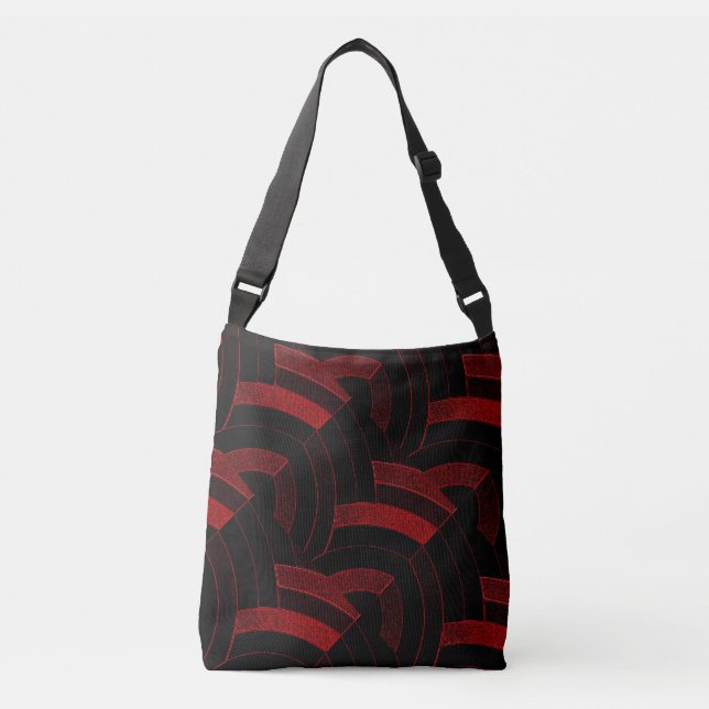Sac Ajustable chevrons modernes rouges/noirs (Devant)