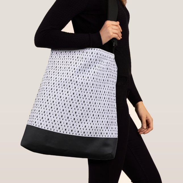 Sac Ajustable Chic Motif moderne blanc noir (De près)
