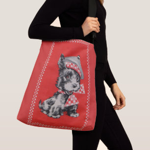 Sac Ajustable chien de Scottie des années 1950 en rouge