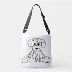 Sac Ajustable Chien farci de Dalmatie dessiné en noir simple