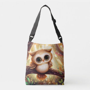 Sac Ajustable Chouette brune mignonne sur une branche