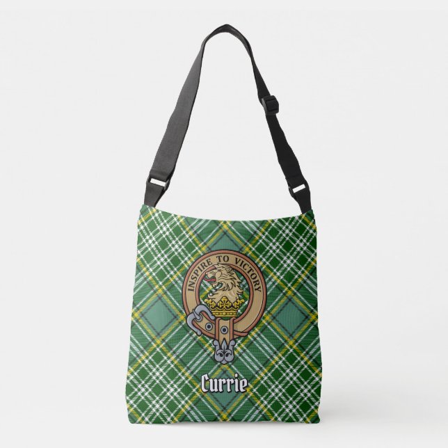 Sac Ajustable Cimier de lion Clan Currie sur Tartan (Devant)