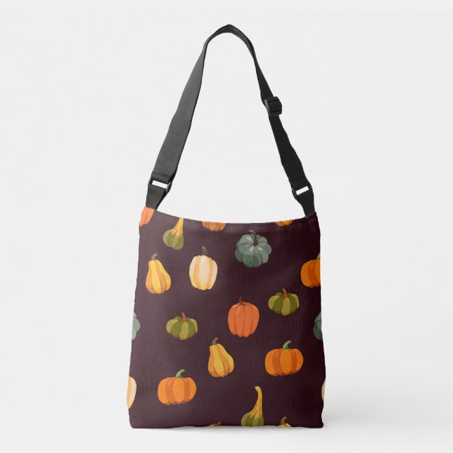 Sac Ajustable Citrouilles colorés : Élégance d'automne foncé. (Devant)