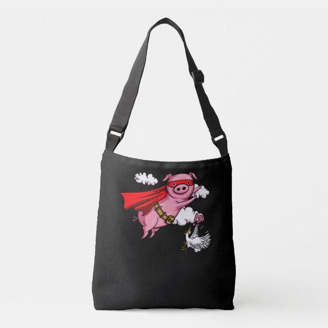Sac Ajustable Cochon Volant Ferme Animale Drôle Porc (Devant)