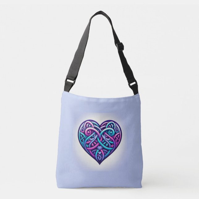 Sac Ajustable Coeur celtique bleu clair (Devant)