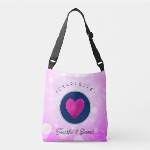 Sac Ajustable Coeur gentil et béni Ajouter votre nom rose
