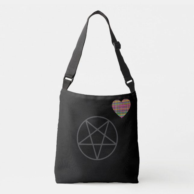 Sac Ajustable Coeur - Noir - Emo - Fourre-tout (Devant)