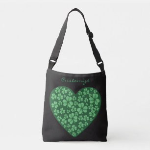 Sac Ajustable coeur Shamrock vert Noir de la Saint Patrick