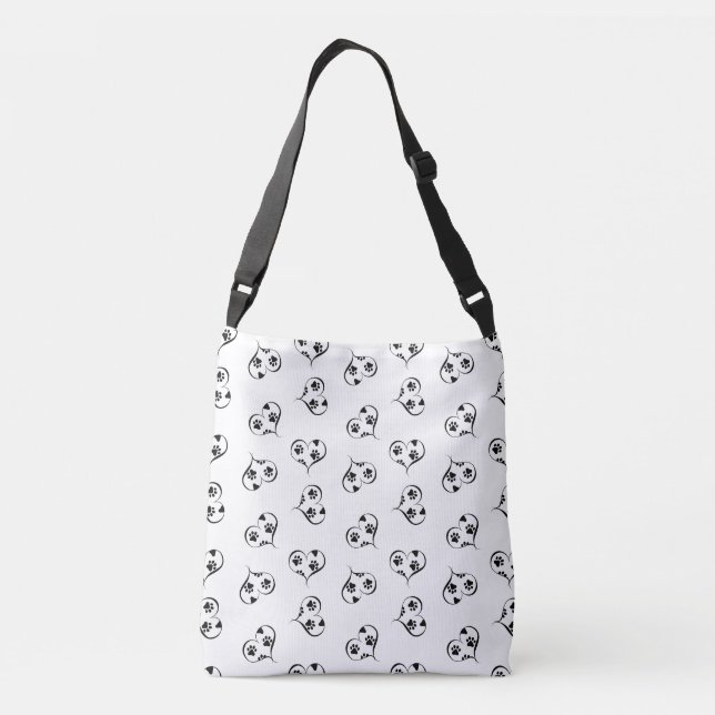 Sac Ajustable Coeurs et empreintes de pattes (Dos)
