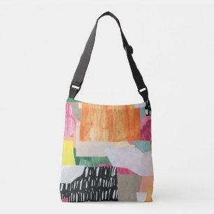 Sac Ajustable Collage art, moderne coloré abstrait.