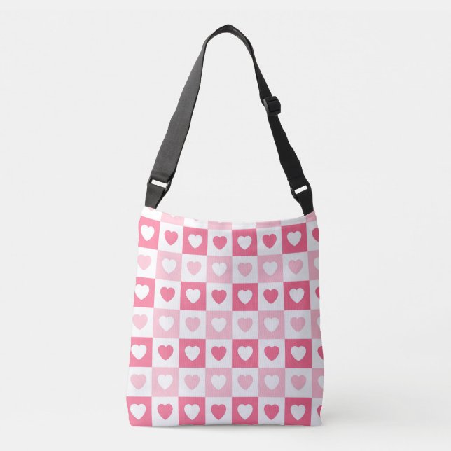 Sac Ajustable Collection d'amour du coeur rose moderne (Devant)