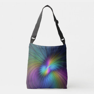Sac Ajustable Coloré Avec Bleu Moderne Art Fractal Abstrait