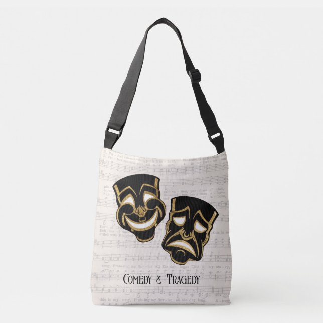Sac Ajustable Comédie et tragédie musicale Black & Gold (Devant)