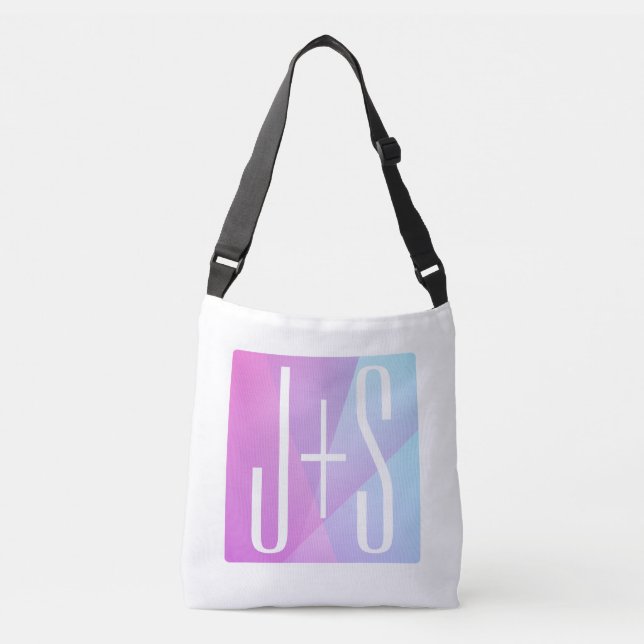 Sac Ajustable Cool Géométrique rose et pourpre | Initiales de co (Devant)