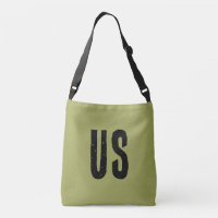 Cool grand monogramme initial vert olive noir