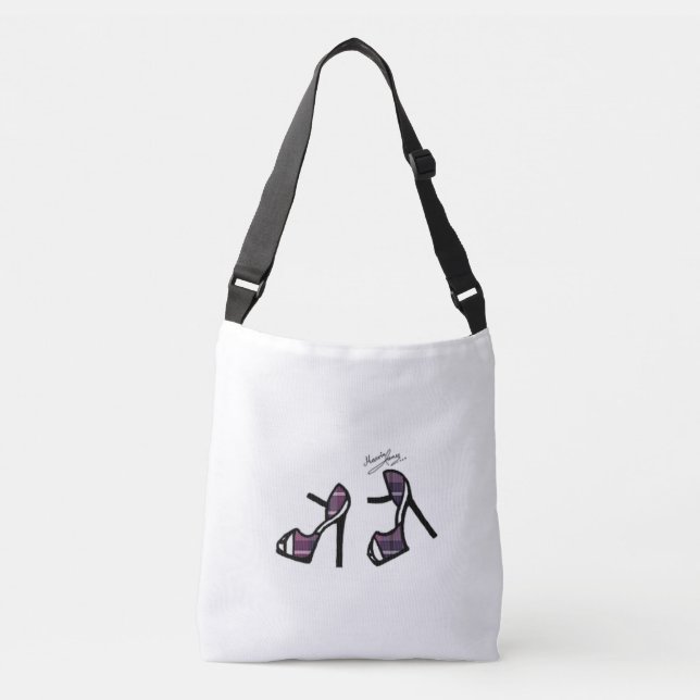Sac Ajustable Copie élégante de chaussure - plaid d'aubergine (Devant)