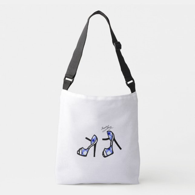 Sac Ajustable Copie élégante de chaussure - plaid d'indigo (Devant)