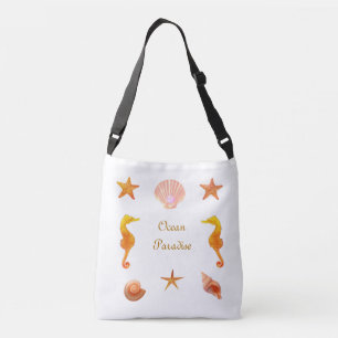 Sac Ajustable Coquillages, étoiles calligraphie & hippocampes su