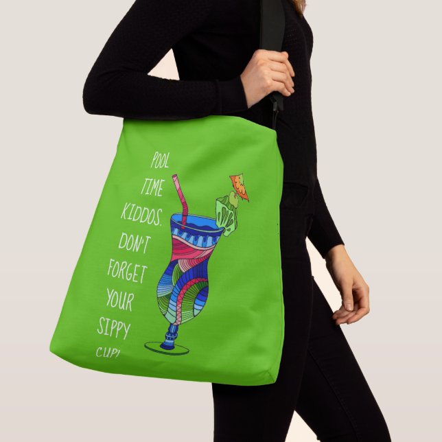 Sac Ajustable Coupe Sippy Adulte (verte), Plage Cute (De près)