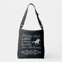 Courageuse fille de cheval robuste en bleu clair