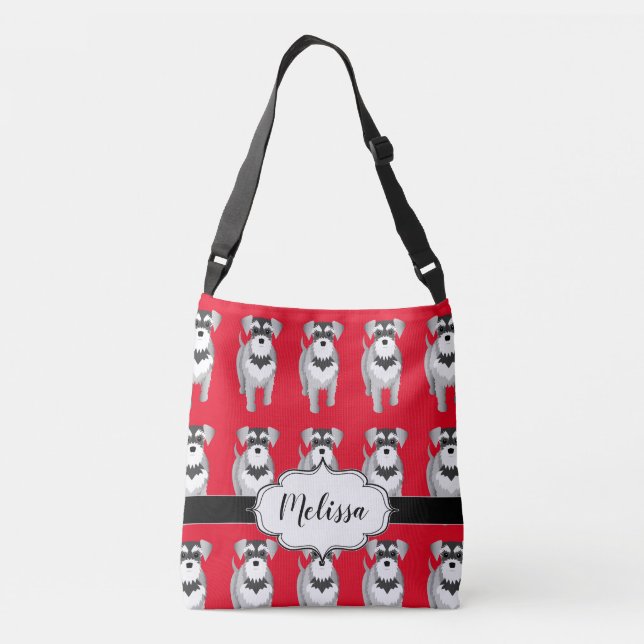 Sac Ajustable Coutume de Schnauzers miniatures rétro (Dos)