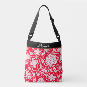 Sac Ajustable Couture croisée sur mesure look rouge blanc floral
