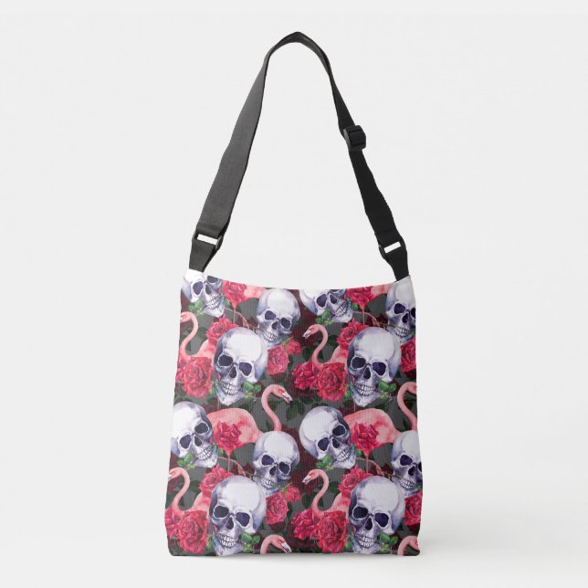Sac Ajustable Crâne floral, motif flamand sans soudure. (Devant)