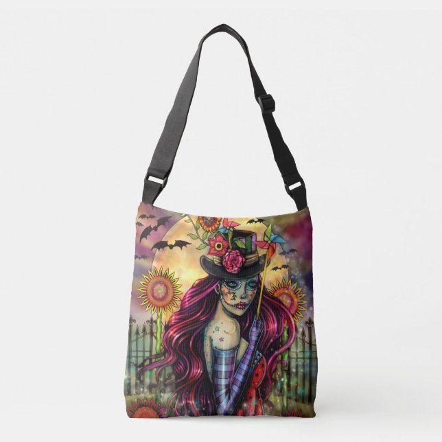 Sac Ajustable Crâne sucre fille Imaginaire Halloween Art (Devant)