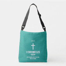 Croix Turquoise Motif Verset Biblique Chrétien