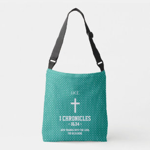 Sac Ajustable Croix Turquoise Motif Verset Biblique Chrétien
