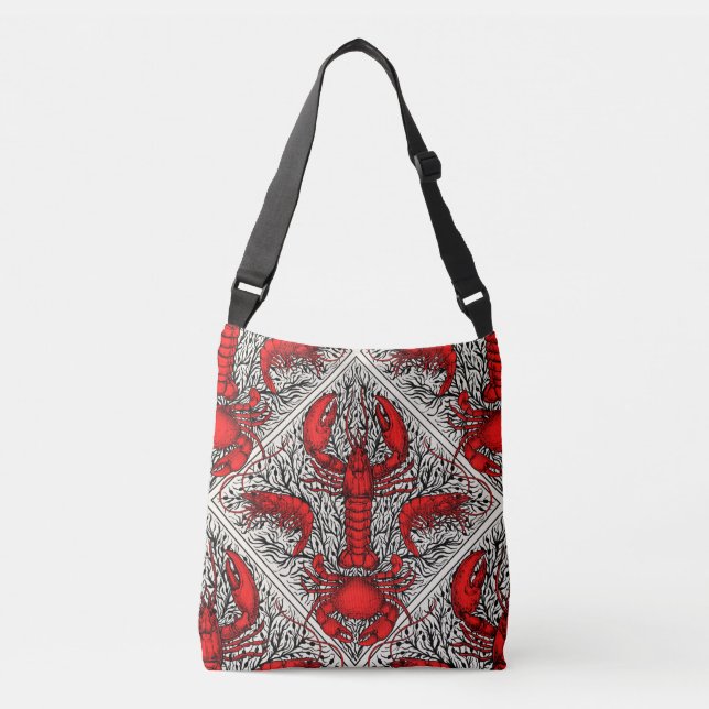 Sac Ajustable Crustacés en rouge, noir et ivoire (Devant)