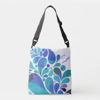 Cute Artsy Aqua Blue, Motif d'aquarelle violet