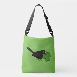 Sac Ajustable Cute Blackbird avec Shamrock Clover Carton