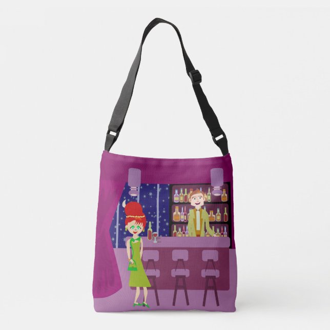 Sac Ajustable Cute Retro Art Romantique Bar Dessin nocturne (Dos)