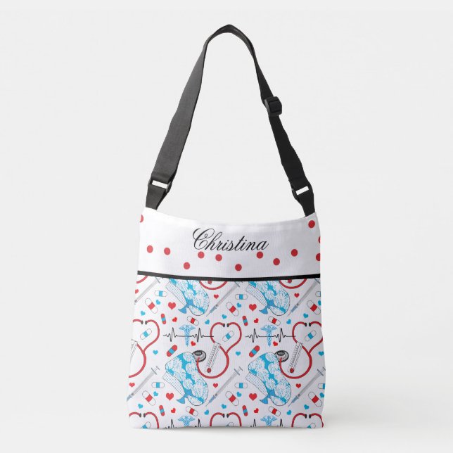 Sac Ajustable Cute Shots Nurse | Nom du Motif Dr EKG (Devant)