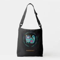 Dame de chat fou, illustration de chat stylisée