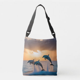Sac Ajustable Danse au crépuscule : Trois dauphins sautent