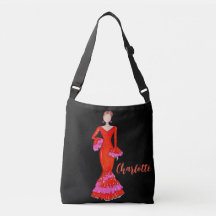 Danse flamenco avec robe orange