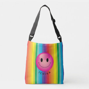 Sac Ajustable Décora Kei arc-en-ciel rayé souriant visage Emoji