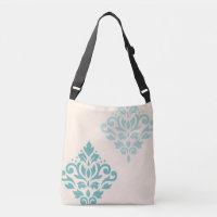 Défiler Damask Art I Teals on Cream