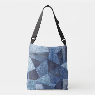 Sac Ajustable Denim Urban : Patchwork à rayures détendues.