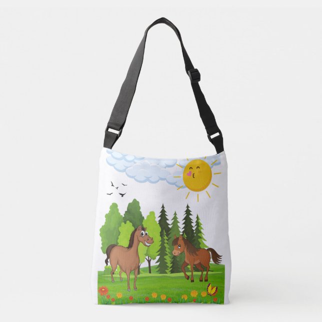 Sac Ajustable Design de petits chevaux pour les enfants (Devant)