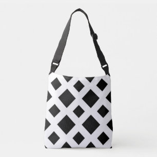 Sac Ajustable Diamants noirs tout-sur-impression sur blanc