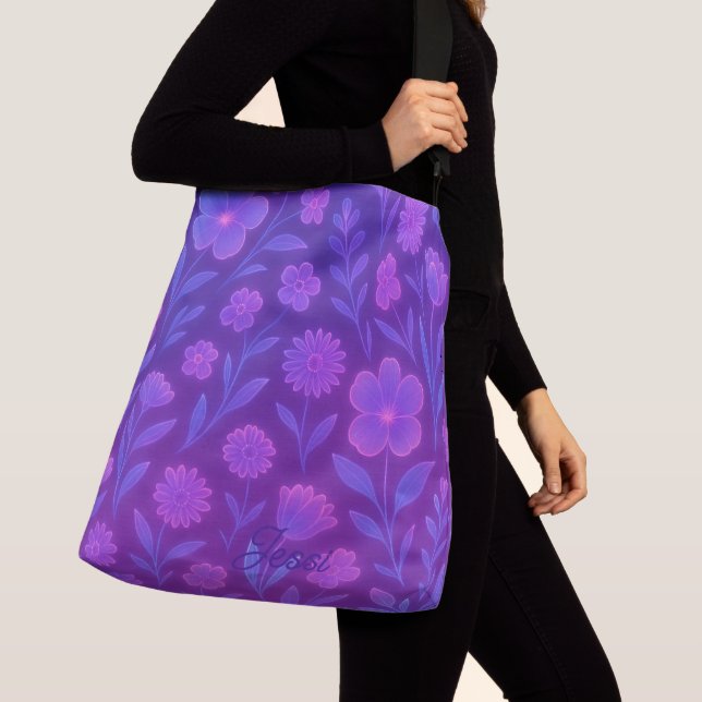 Sac Ajustable Digital Bloom Future Pattern | Floral Futuriste (De près)