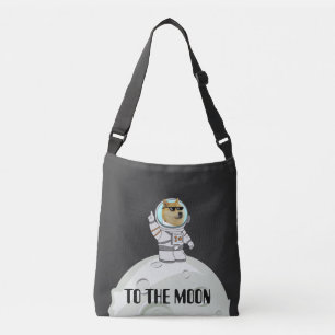 Sac Ajustable Dogecoin à la lune drôle de chien astronaute noir