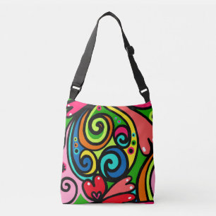 Sac Ajustable Doodle coloré des années 60 les années 70 rétro
